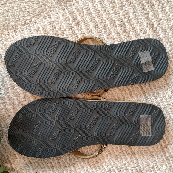 Flojos Rhinestone Animal Print Flip Flops.  #102 - Picture 3 of 5